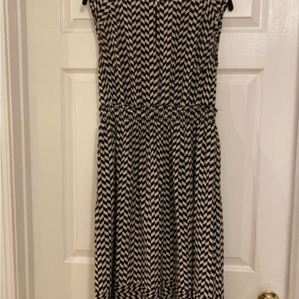J. Crew Black and White Midi Dress